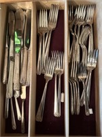 2 Drawers of  Silver Plated Flatware