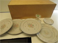 ASSORTED PLATES AND CANDLE HOLDER