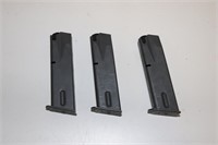 Three 9mm Luger Magazines