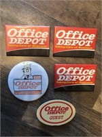 Lot of 5 Vintage Office Depot & Dilbert pins