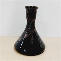 Murano Glass Vase Gold & Black