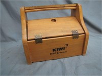 Vintage Wooden Kiwi Shoeshine Box Filled