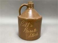 Bill's Private Stock Whiskey Jug