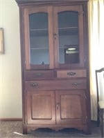 Primitive Wood hutch with glass doors