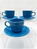 Fiesta Ware Peacock Blue Cup and Saucer