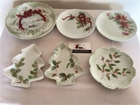 Betty Volz hand painted Christmas plates