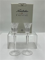 Noritake Crystal candlestick holders w box