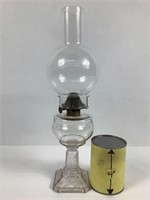 (P) Lampe à l'huile vintage 14'' de hauteur