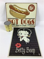 2 Affiches Hot Dogs et Betty Boop