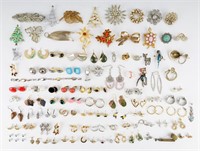 Large Collection of Vintage Brooches & Earrings