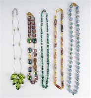 Malachite, Cloisonne and Vintage Necklaces