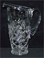 Vintage Pin Wheel Crystal Pitcher 10"