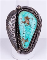 Early Native American Sterling Turquoise Ring