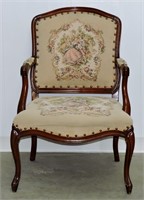 Antique Victorian Petit Point  Arm Chair