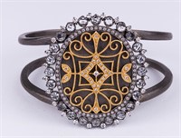 Sterling & 18K Diamond Bracelet