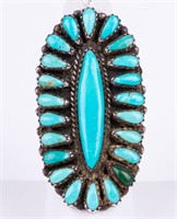 Estate Native American Silver Turquoise Ring