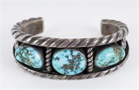 Early Native American Silver Turquoise Bracelet
