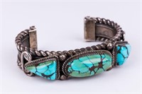 Native Am. Silver Turquoise Estate Bracelet