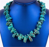 Early Native Am. Turquoise Nugget Necklace