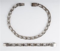 Sterling Substantial Necklace and Bracelet