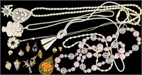 Rose Quartz Purple Jade Necklace & Jewelry