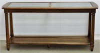 Vintage Hallway Console Table w Glass Top