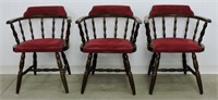 3pc Late Victorian Durham Captain's Chairs