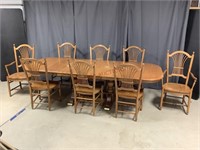 Bent Brothers Oak Table and 8 Chairs