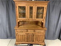 Bent Brothers. Oak Hutch with Leaded Glass