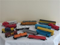 Various train cars