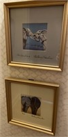 Pair of Betsy Fowler Elephant Art Signed