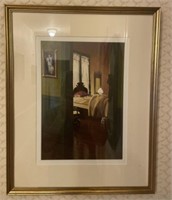 Framed Print Bedroom Scene Ronald Lewis