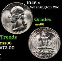 1946-s Washington Quarter 25c Grades GEM+ Unc