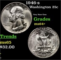1946-s Washington Quarter 25c Grades Choice+ Unc