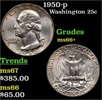 1950-p Washington Quarter 25c Grades GEM++ Unc