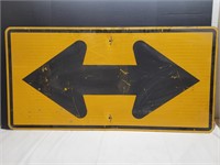 Vintage  Double Metal Arrow Road Sign 48 x 24"
