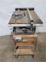 Vintage Table Saw Craftsman w Cart & wheels