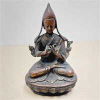 Vintage Bronze Buddha Priest Figure
