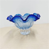 Murano Glass Fruit Bowl Blue