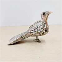 Abalone Shell Encrusted Bird Figure - READ