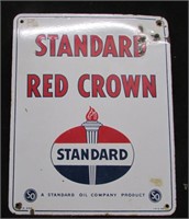 PORCELAIN STANDARD RED CROWN SIGN - 15"  X 12"