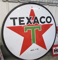 6' DSP TEXACO PORCELAIN DOUBLE SIDED SIGN