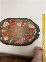 GORGEOUS HAND PAINTED WOOD TRAY