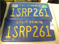 TWO MATCHING CALIFORNIA LICENCE PLATES