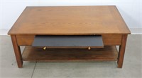 Vintage Coffee Table With Pullout 2 Shelves