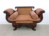 Antique Federal Empire Settee (All 4 Feet Carved)