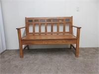 Solid Wood Bench with Storage