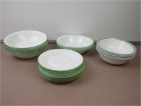 Corelle Dishes, White & Green