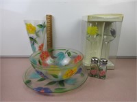 Hand Painted Glass Serving Dishes