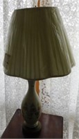 Vintage ivory and gold lamp with pleat wrap